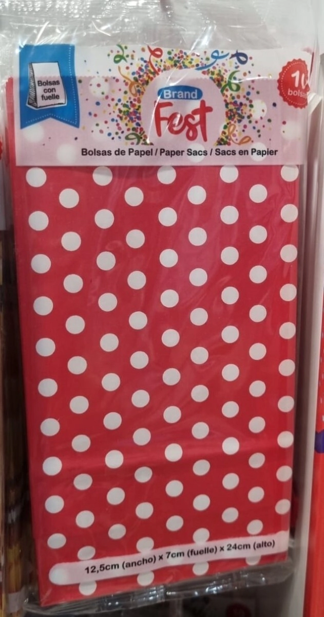 Bolsa cotillon FSC mix 12,5 x 7 x 24,5 lunar blanco Flow Pack x10