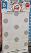 Bolsa cotillon FSC mix 12,5 x 7 x 24,5 lunar blanco Flow Pack x10