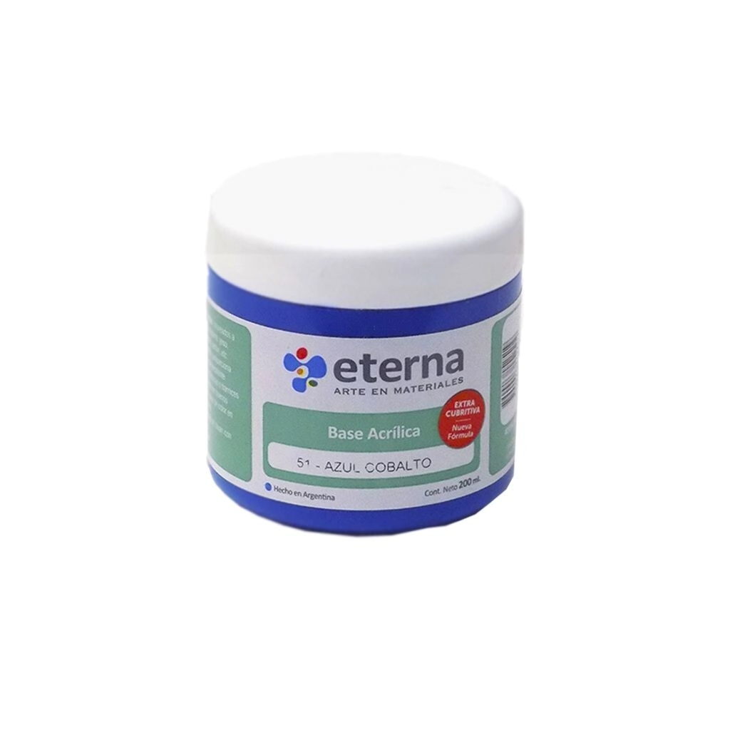 Base acrilica Azul Cobalto 200ml Eterna