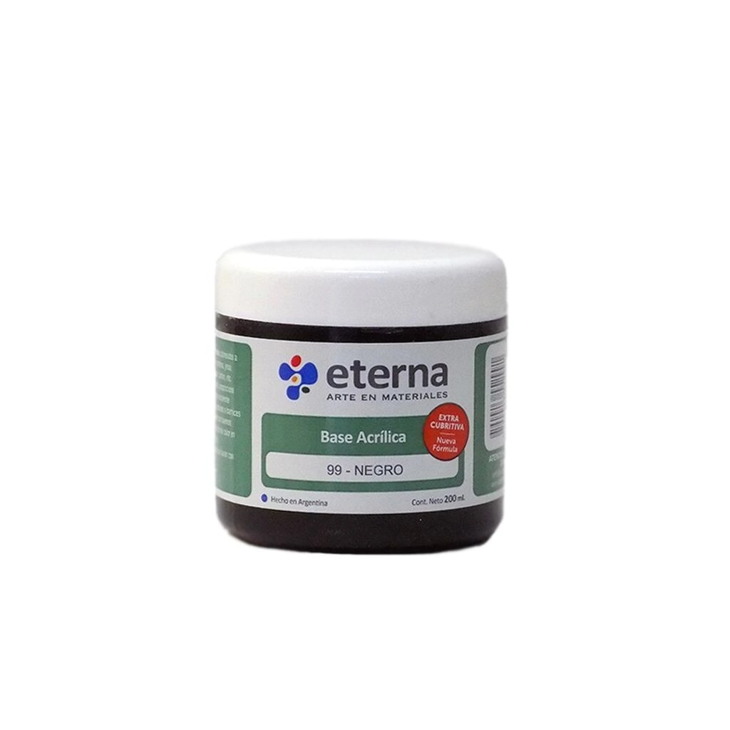 Base acrilica Negro 200ml Eterna