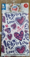 Bolsa cotillon FSC mix 12,5 x 7 x 24,5 corazon letras Flow Pack x10