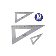 Escuadra Rigida Transparente 20cm Util Uno