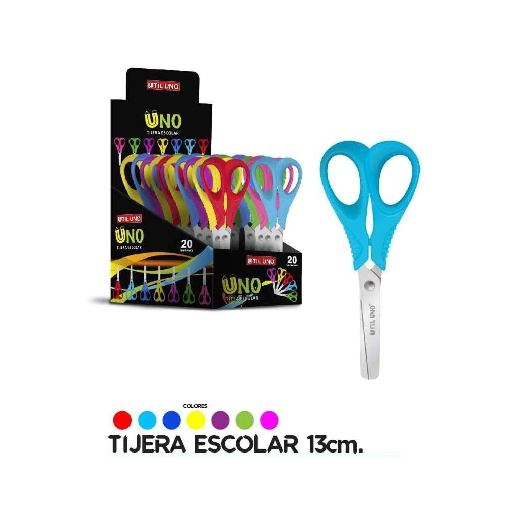 Tijera Escolar 13cm Celeste