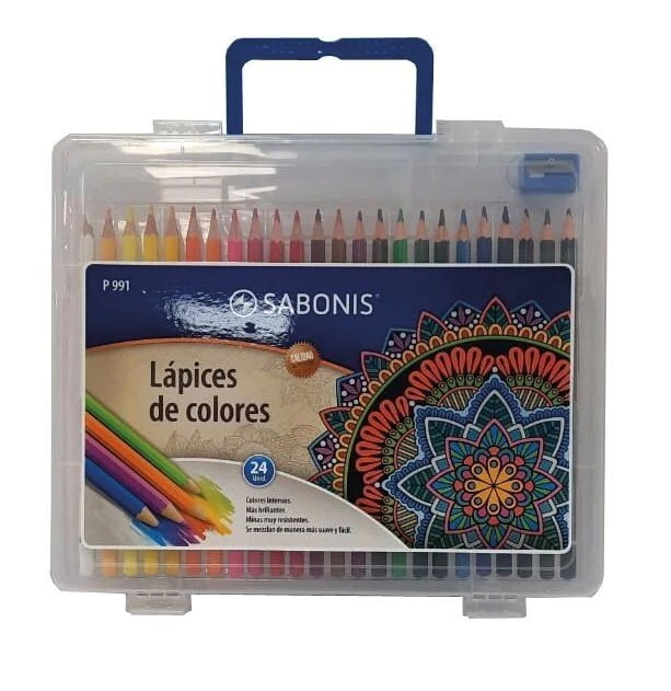 Estuche Lapices Color Sabonis x24 largo c/sacap