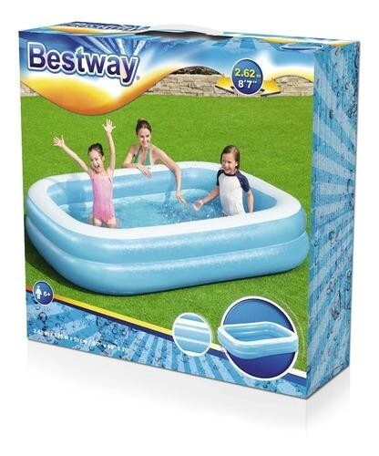 PILETA AZUL RECTANGULAR FAMILIAR 800 L / 262 X 175 X 51