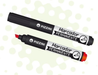 Marcador Permanente Punta Biselada ROJO Pizzini