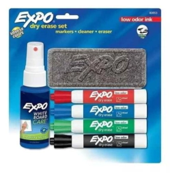 Expo Pizarra punta biselada Kit 4 colores basic + borrador + l�