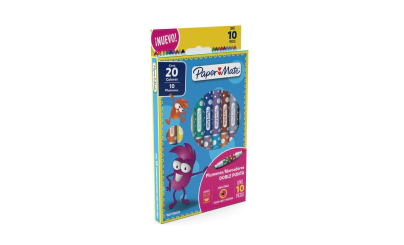 Marcador Paper Mate 10ctX20 doble punta cnica