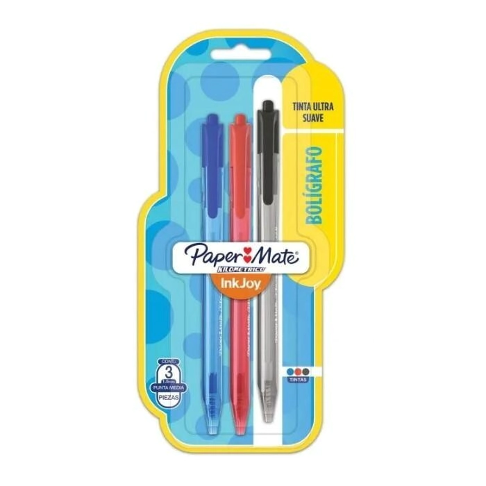 Bol�grafo PM Kilometrico 100 con INKJOY RT BLx3 Surtido