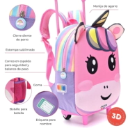 Mochila carro Hello Kawaii Mura combinada termoform 12" Skora