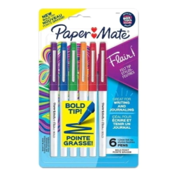 Paper Mate Flair Bold 6CT card asst