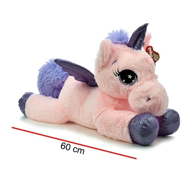 PELUCHE UNICORNIO ECHADO CON ALAS 60CM PHI PHI TOYS