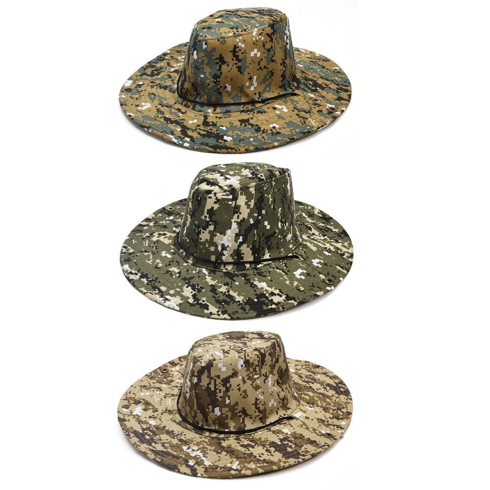 Sombrero camping camuflado con sujetador