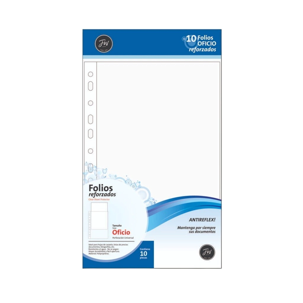 Folios P.P.Reforzados x10 Oficio