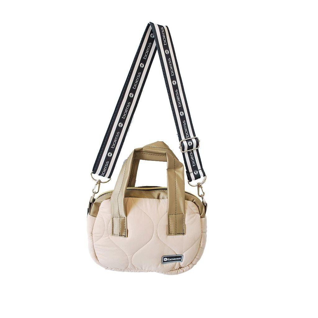 Cartera con Cinta Sublimada Boerss ONDAS BEIGE