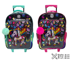 Mochila carro Unicornio - Verde