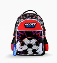 Mochila Footy Espalda 18'' Futbol Pop It ROJO
