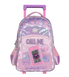 Mochila Footy 18'' Carro Call Me con Led ROSA