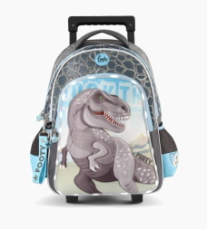 Mochila Footy Carro 18'' Dinosaurio con Luz Led VERDE