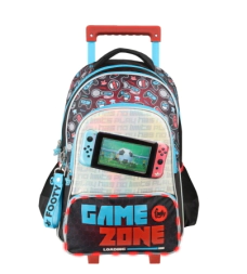Mochila Footy 18'' Carro Game Zone con Led ROJO