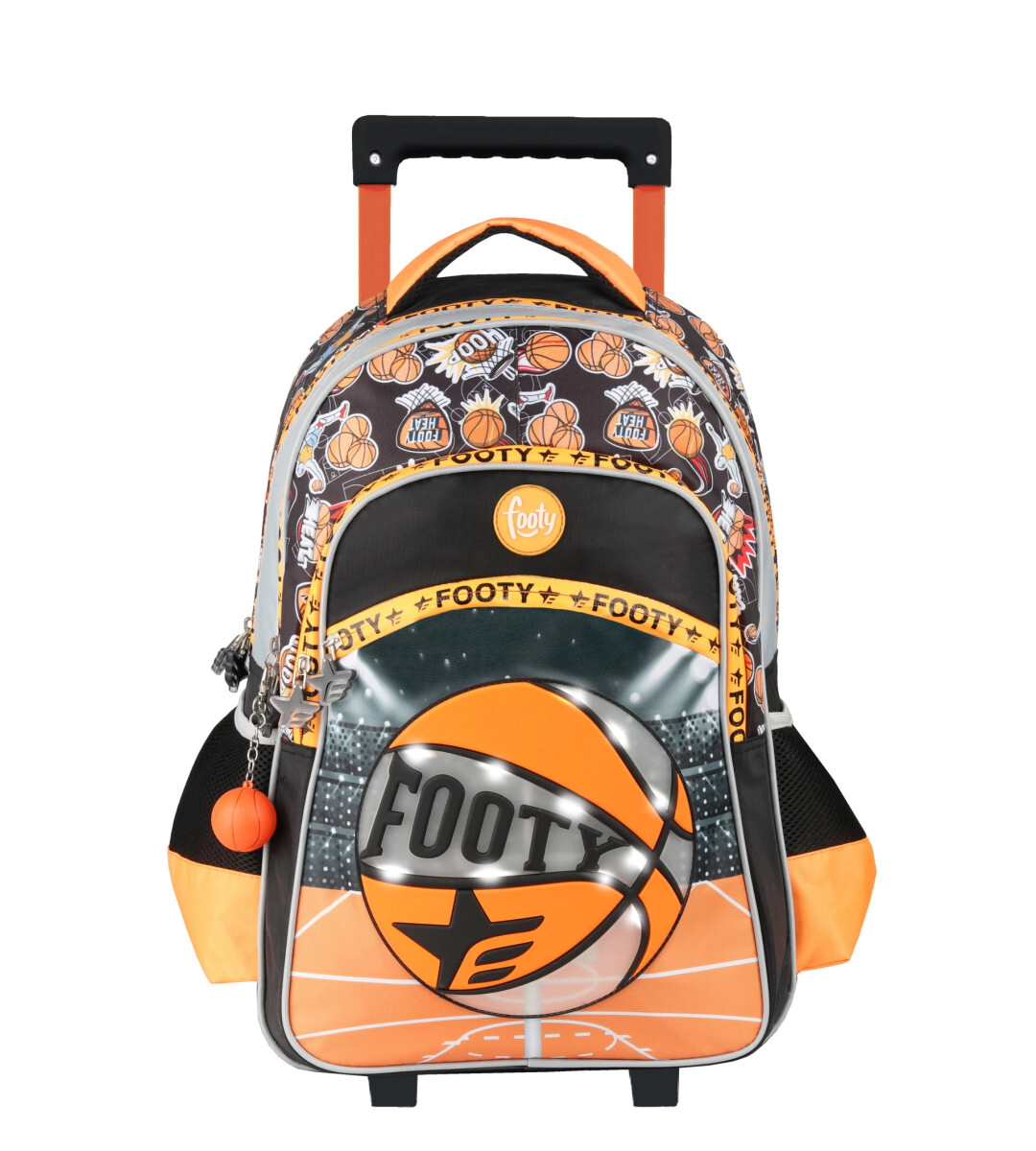 Mochila Footy 18'' Carro Jump con Led NARANJA
