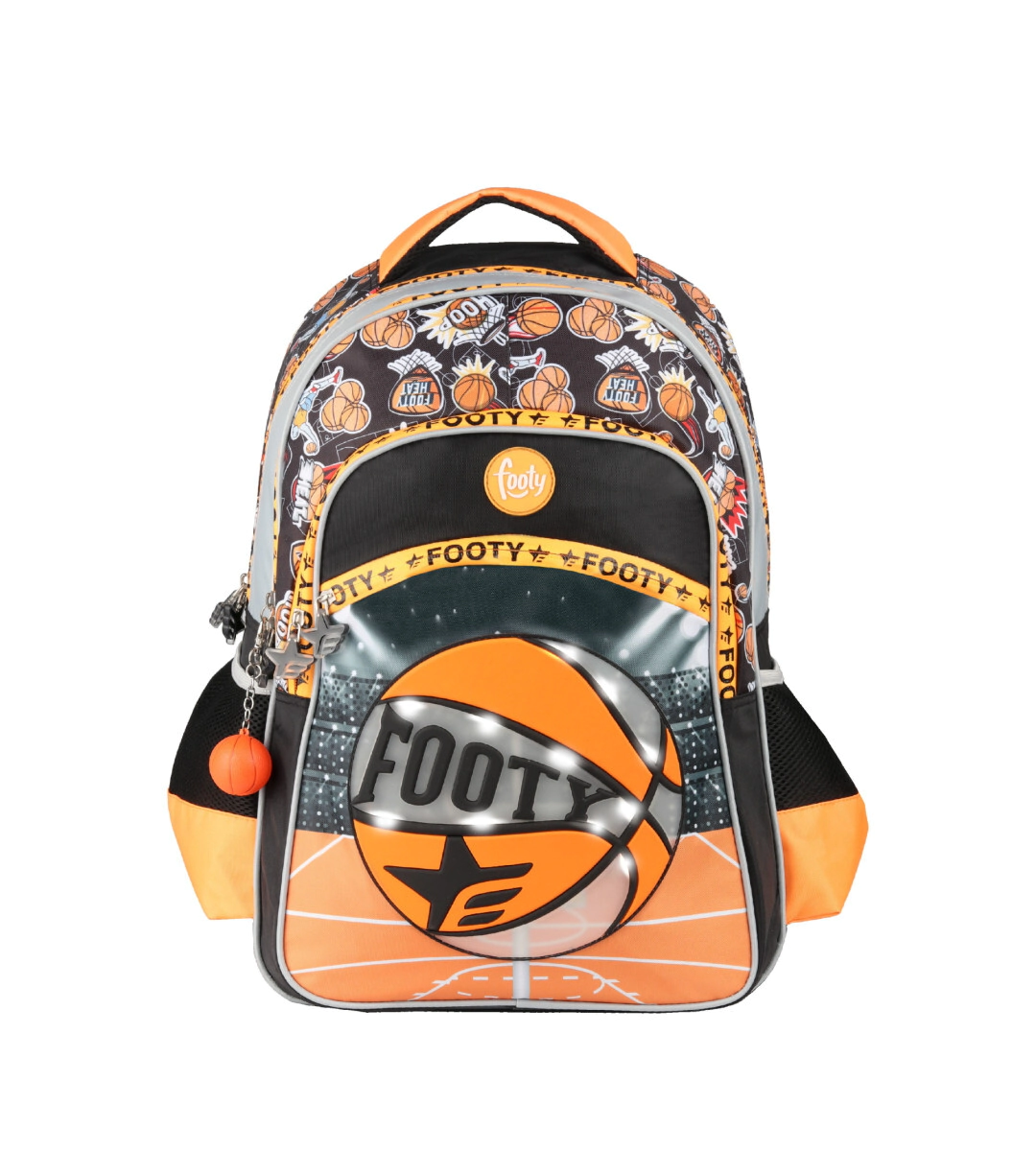 Mochila Footy 18'' Espalda Jump con Led NARANJA