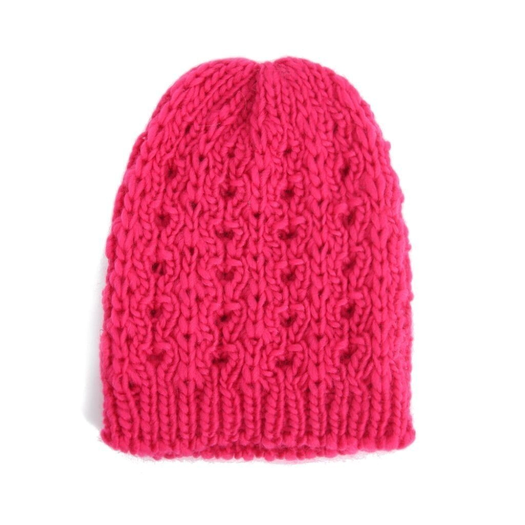 Gorro Infantil Ni�a Trenzado FUCSIA