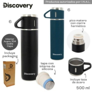 Termo con Taza Discovery 500ml AZUL