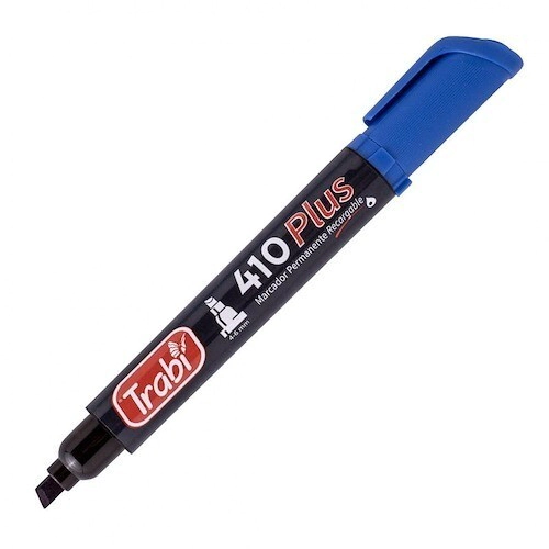 Marcador Perm. 410 plus Pta. Acr�lica azul TRABI