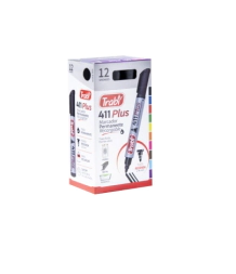 Marcador Perm. 411 plus Pta. Acr�lica negro TRABI