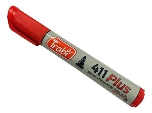 Marcador Perm. 411 plus Pta. Acr�lica rojo TRABI