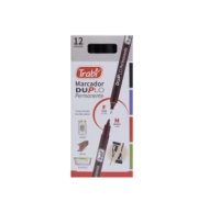 Marcador Perm. DUPLO NEGRO TRABI