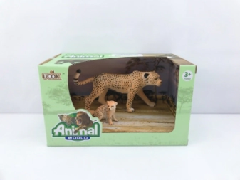 ANIMAL WORLD PLAYSET 19CM PACK X 2 GUEPARDO