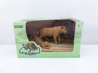 ANIMAL WORLD PLAYSET 19CM PACK X 2 FLIA LEONA