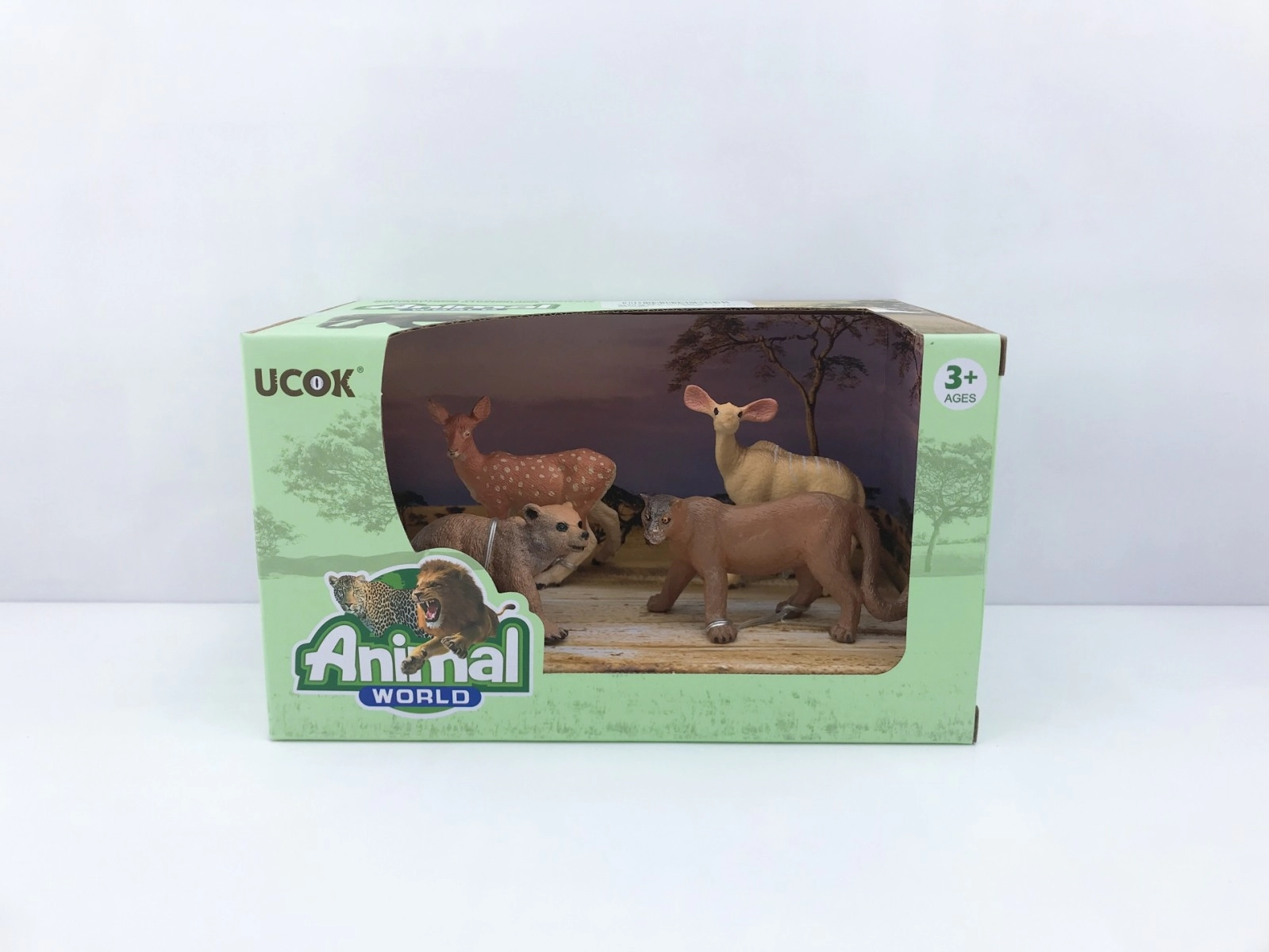 ANIMAL WORLD PLAYSET 19CM PACK X 4 CACHORROS OSO PUMA
