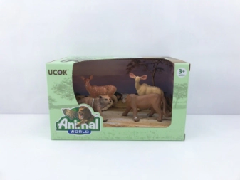 ANIMAL WORLD PLAYSET 19CM PACK X 4 CACHORROS OSO PUMA
