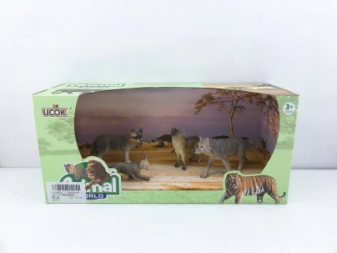 ANIMAL WORLD PLAYSET 31CM PACK X 4 FAMILIA LOBOS