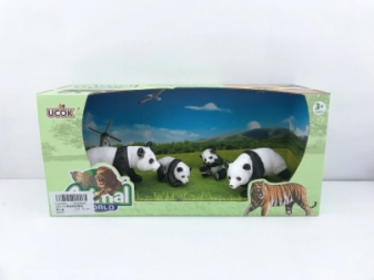 ANIMAL WORLD PLAYSET 31CM PACK X 4 FAMILIA PANDA