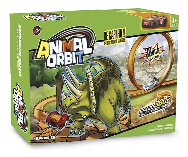 PISTA DE AUTOS ANIMAL ORBITAL DINO TRICERATOPS