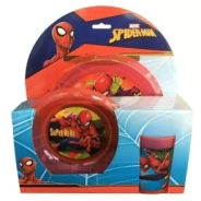 SET PLATO, BOWL Y VASO HOMBRE ARAÑA