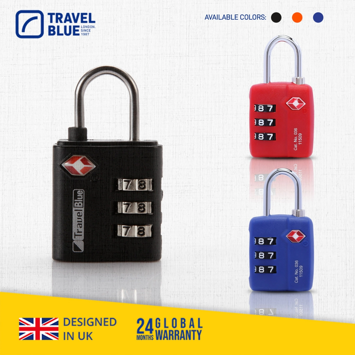 CANDADO TSA CON COMBINACION 3 DIALES TRAVEL BLUE