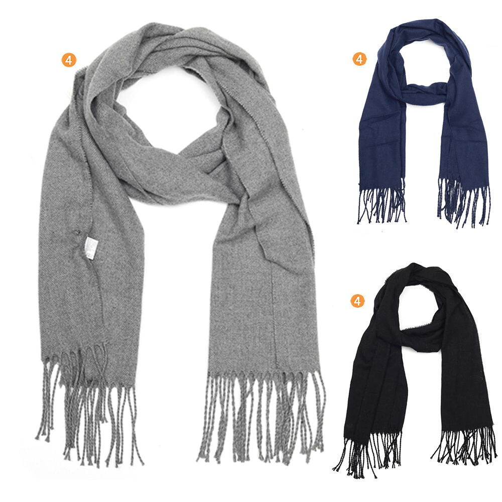 Bufanda Hombre lisa c/flecos