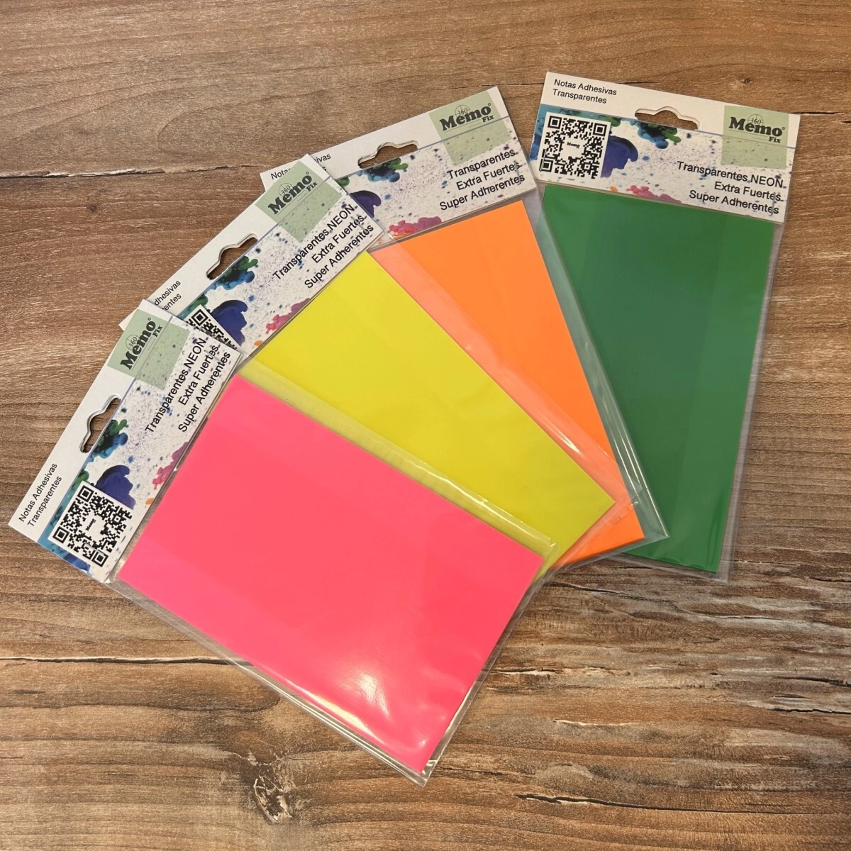 NOTAS ADHESIVAS TRANSPARENTES NEON x 25hjs (135 x 90 mm)