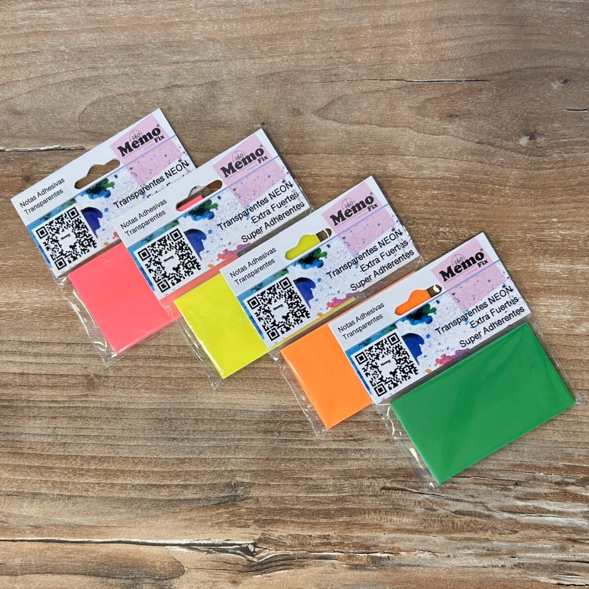 NOTAS ADHESIVAS TRANSPARENTES NEON x 50h (75 x 45 mm)