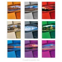 CUADERNO A4 ESPIRALADO NOS AMERICA - 80 Hjs Cuadriculado