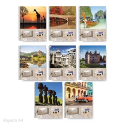 CUADERNO A4 ESPIRALADO T/F TRAVEL - 80 Hjs Rayadas