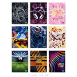 CUADERNO A4 ESPIRALADO MY WORLD RIVADAVIA - 150 Hjs Cuadriculado
