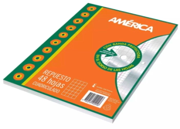 REPUESTO C/ BANDA PROTECTORA N 3 AMERICA - 48 Hjs Cuadriculada