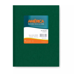 CUADERNO AMERICA ARAA 16x21 T/D VERDE - 42Hjs Rayadas