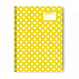 CUADERNO AMERICA LUNARES 16x21 T/D AMARILLO - 42Hjs Rayadas